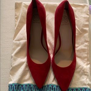 Tory Burch Red Suede Pumps